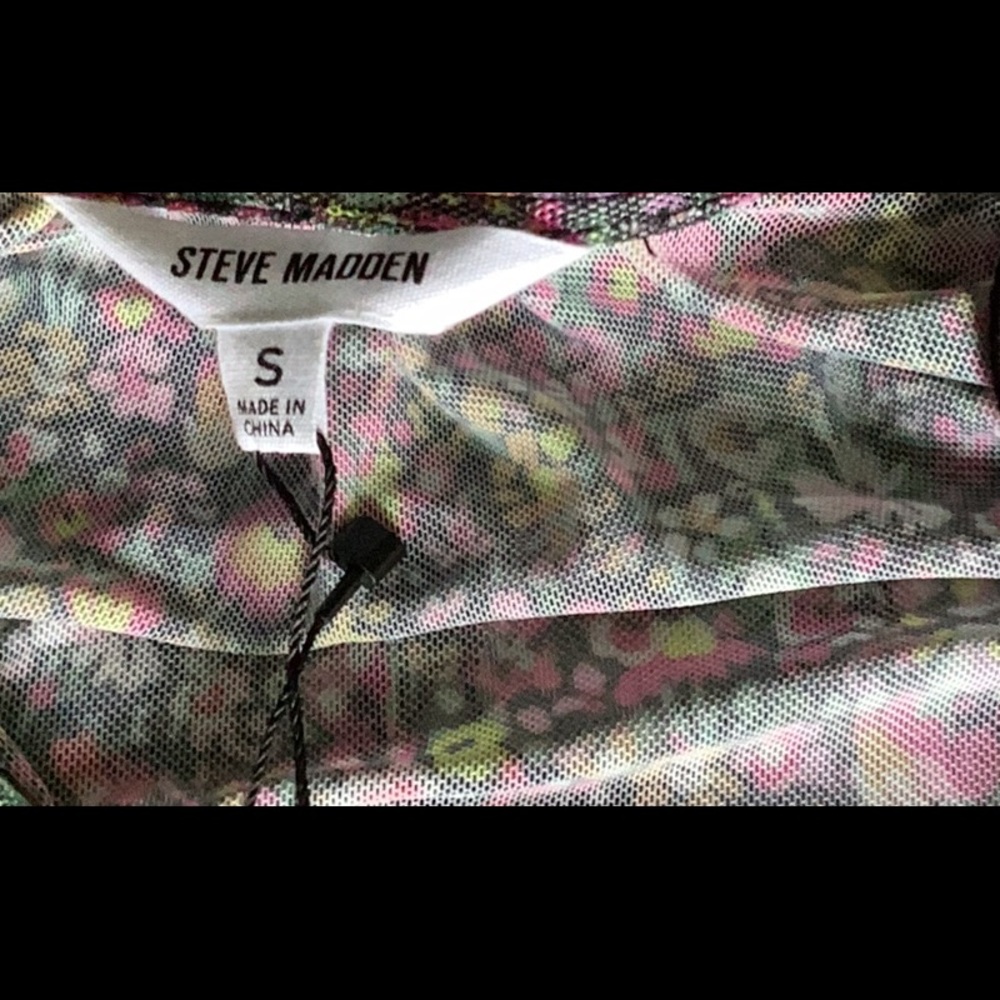NWT STEVE MADDEN Floral Tiered Long Sleeve Midi Dress Size Small - Picture 12 of 14